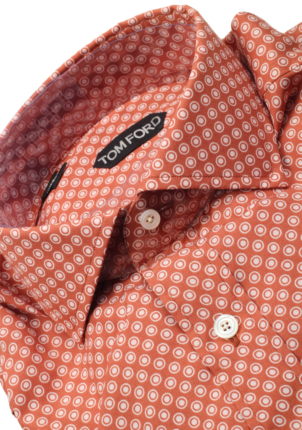 TOM FORD Patterned White Blue Dress Shirt Size 40 / 15,75 U.S.