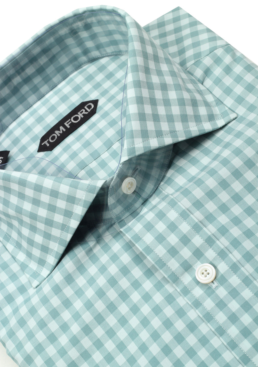 TOM FORD Checked Green Dress Shirt Size 40 / 15,75 U.S.