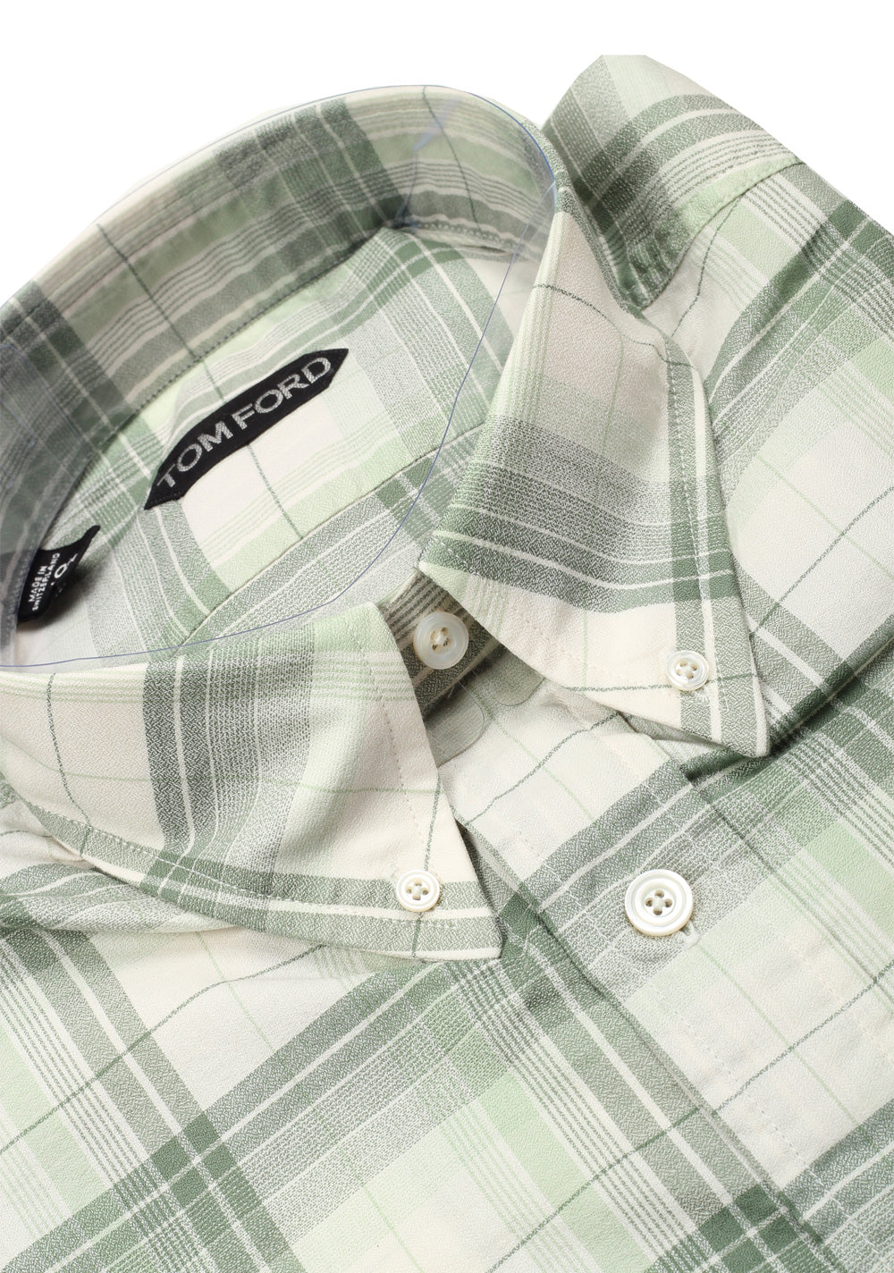 TOM FORD Checked Green Casual Button Down Shirt Size 40 / 15,75 U.S.