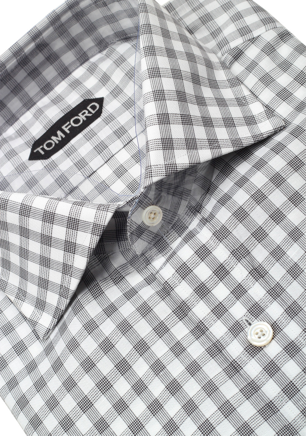 TOM FORD Checked Gray Dress Shirt Size 42 / 16,5 U.S.