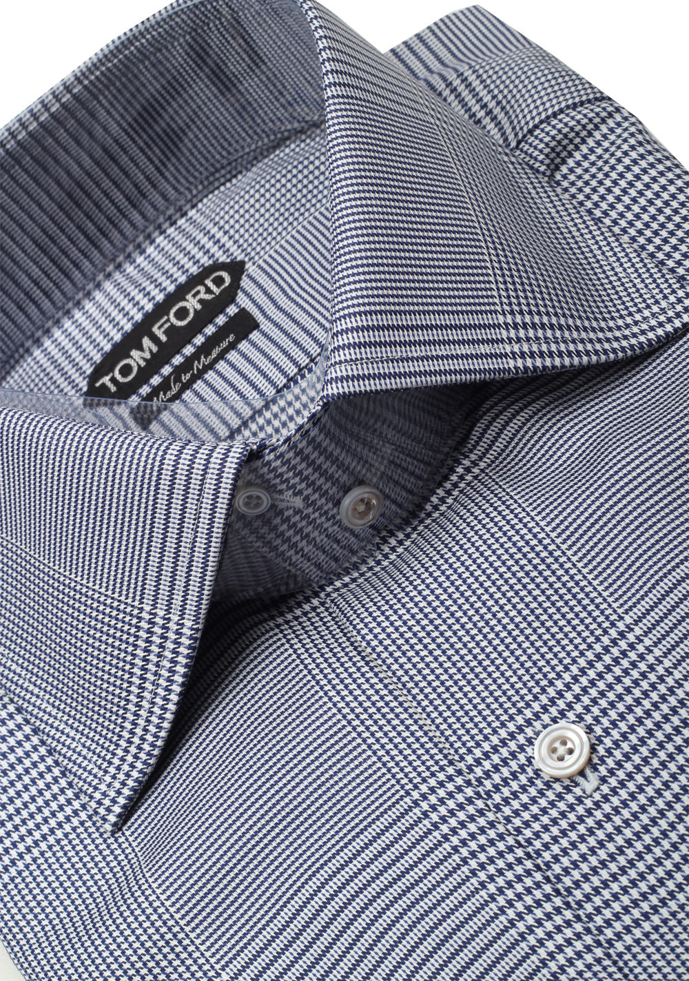 TOM FORD Checked Blue Dress Shirt Size 44 / 17,5 U.S.
