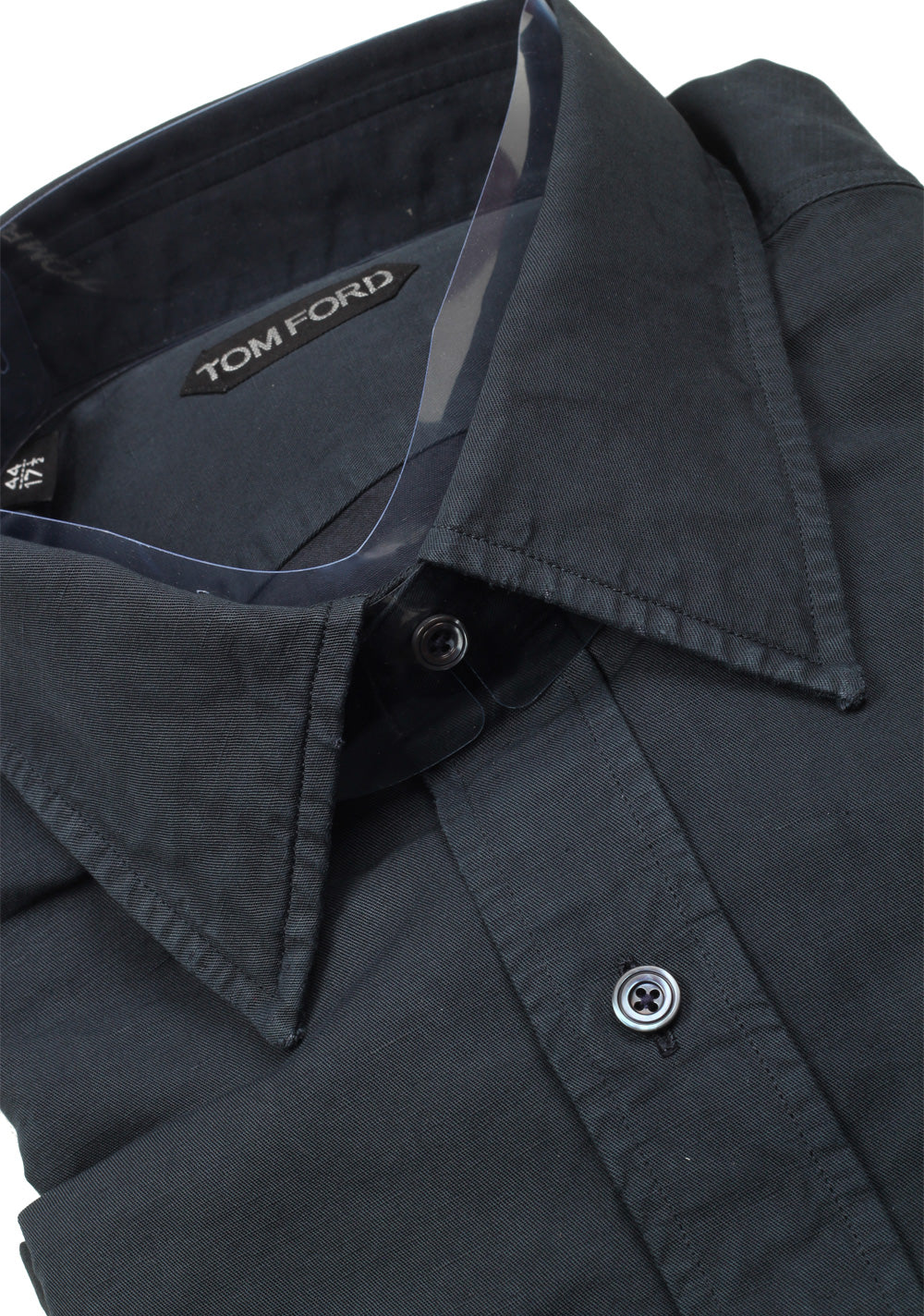 TOM FORD Solid Black Casual Shirt Size 44 / 17,5 U.S.