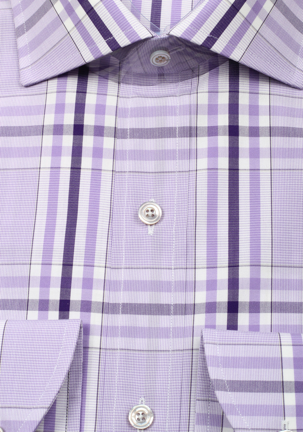 TOM FORD Checked Lilac Dress Shirt Size 45 / 17,75 U.S.
