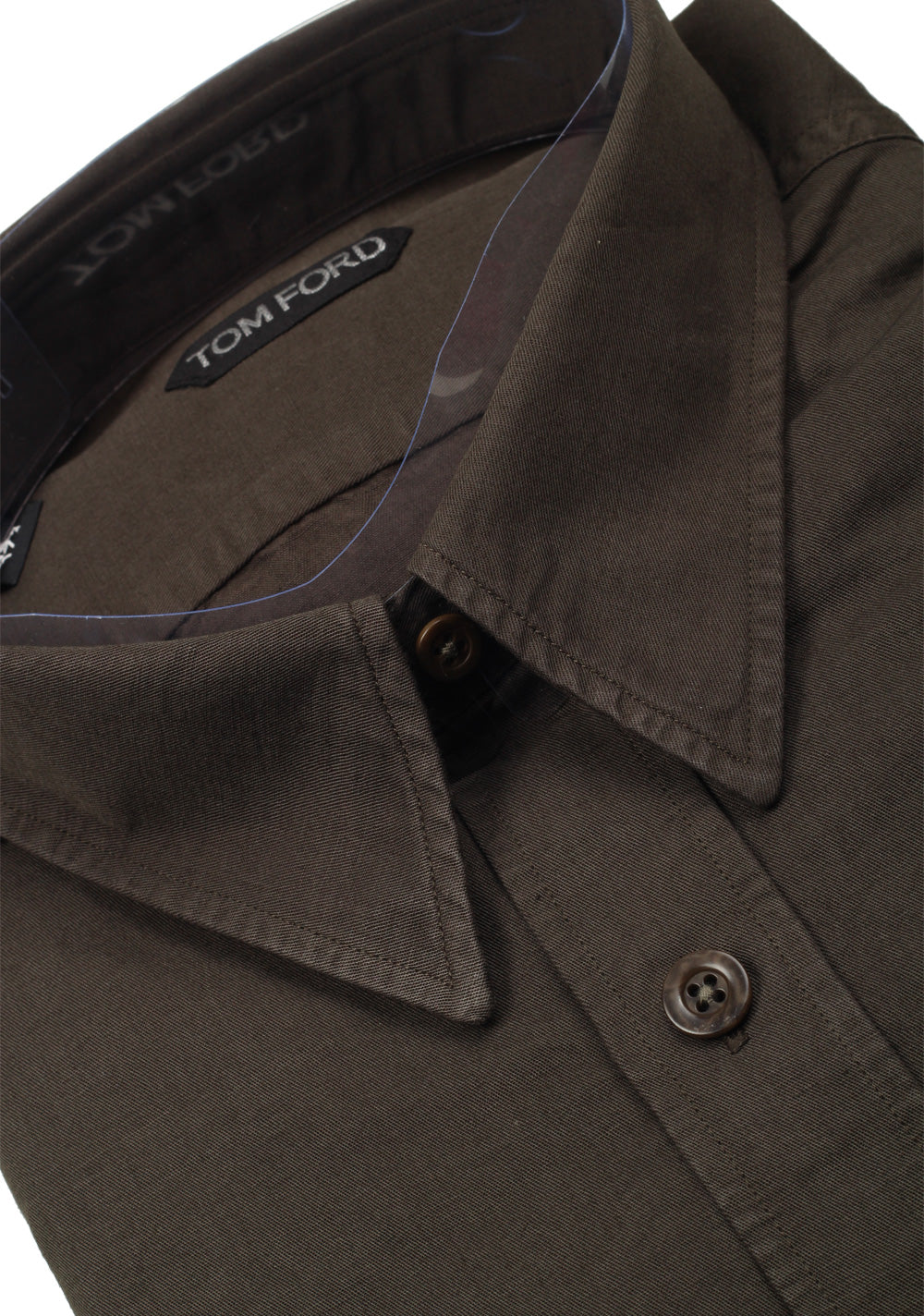 TOM FORD Solid Brown Casual Shirt Size 45 / 18 U.S.
