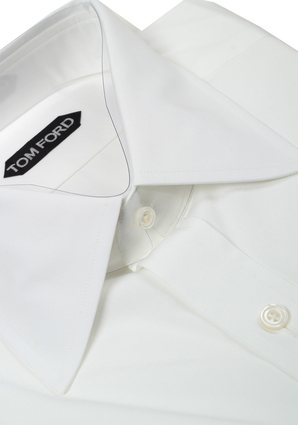 TOM FORD Solid White Dress Shirt Size 44 / 17,5 U.S.