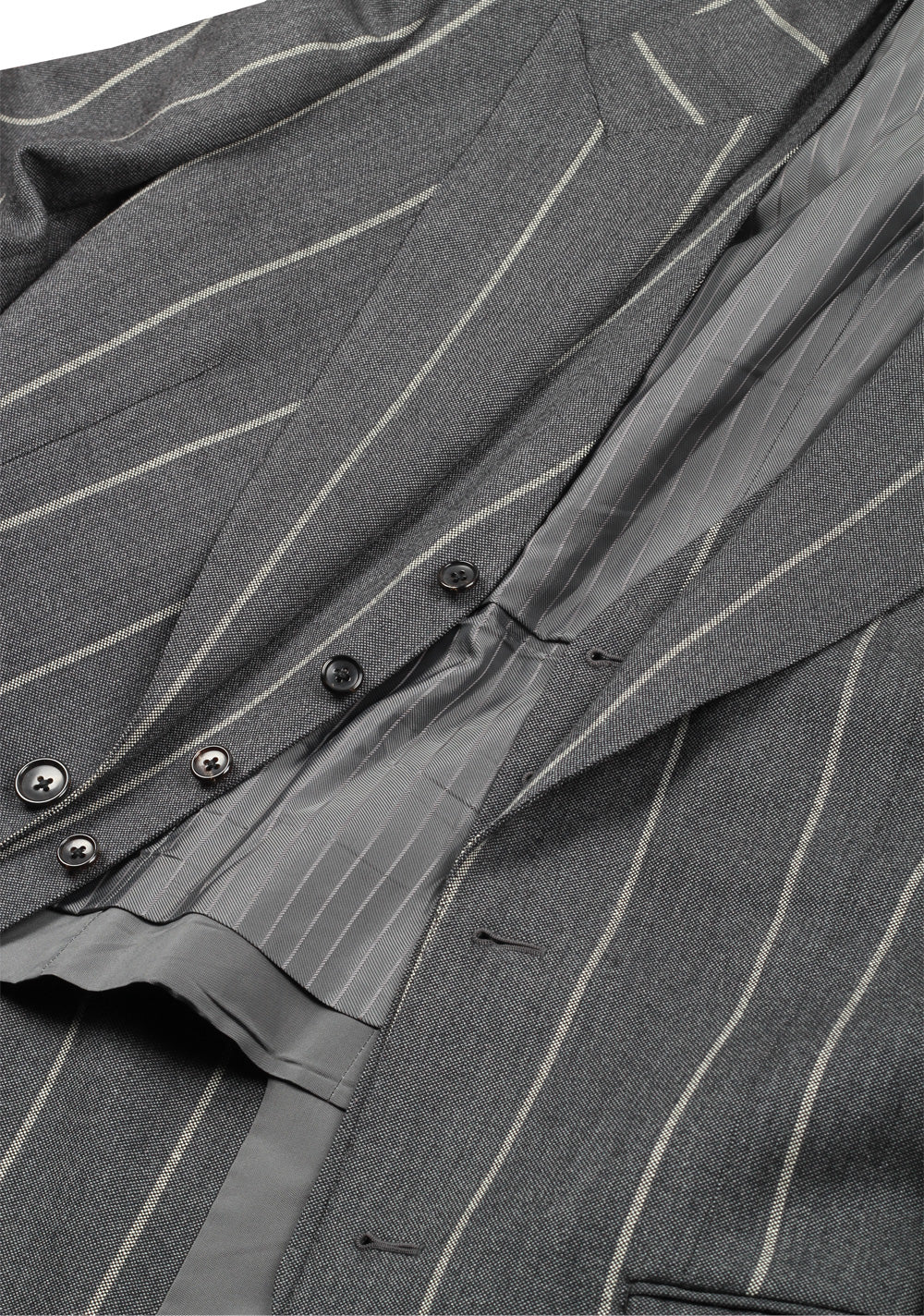 TOM FORD Spencer Striped Gray 3 Piece Suit Size 48 / 38R U.S. Wool Fit D