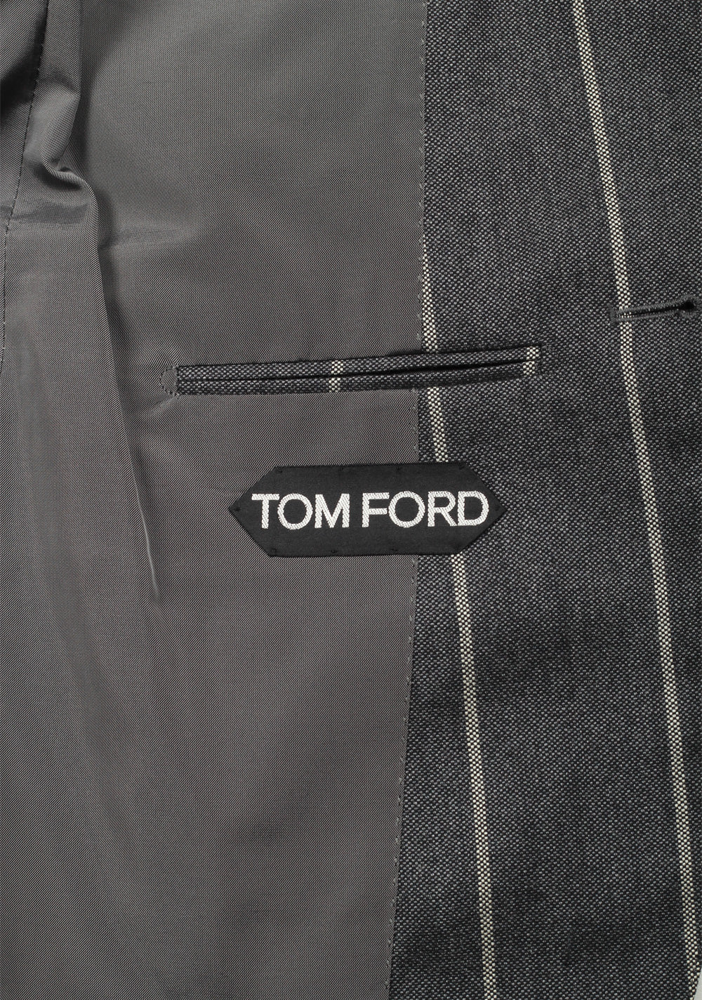 TOM FORD Spencer Striped Gray 3 Piece Suit Size 48 / 38R U.S. Wool Fit D
