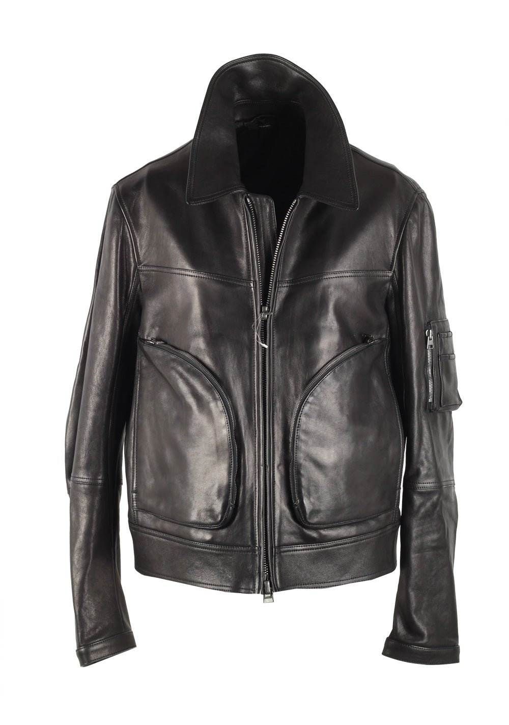 TOM FORD Leather Biker Jacket Coat Size 54 / 44R U.S. Outerwear