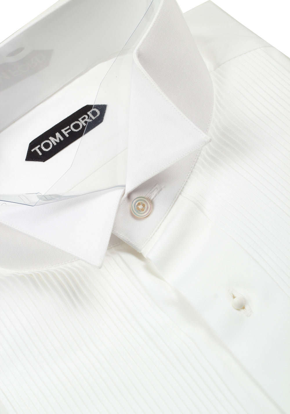 TOM FORD Solid White Tuxedo Shirt Size 43 / 17 U.S.