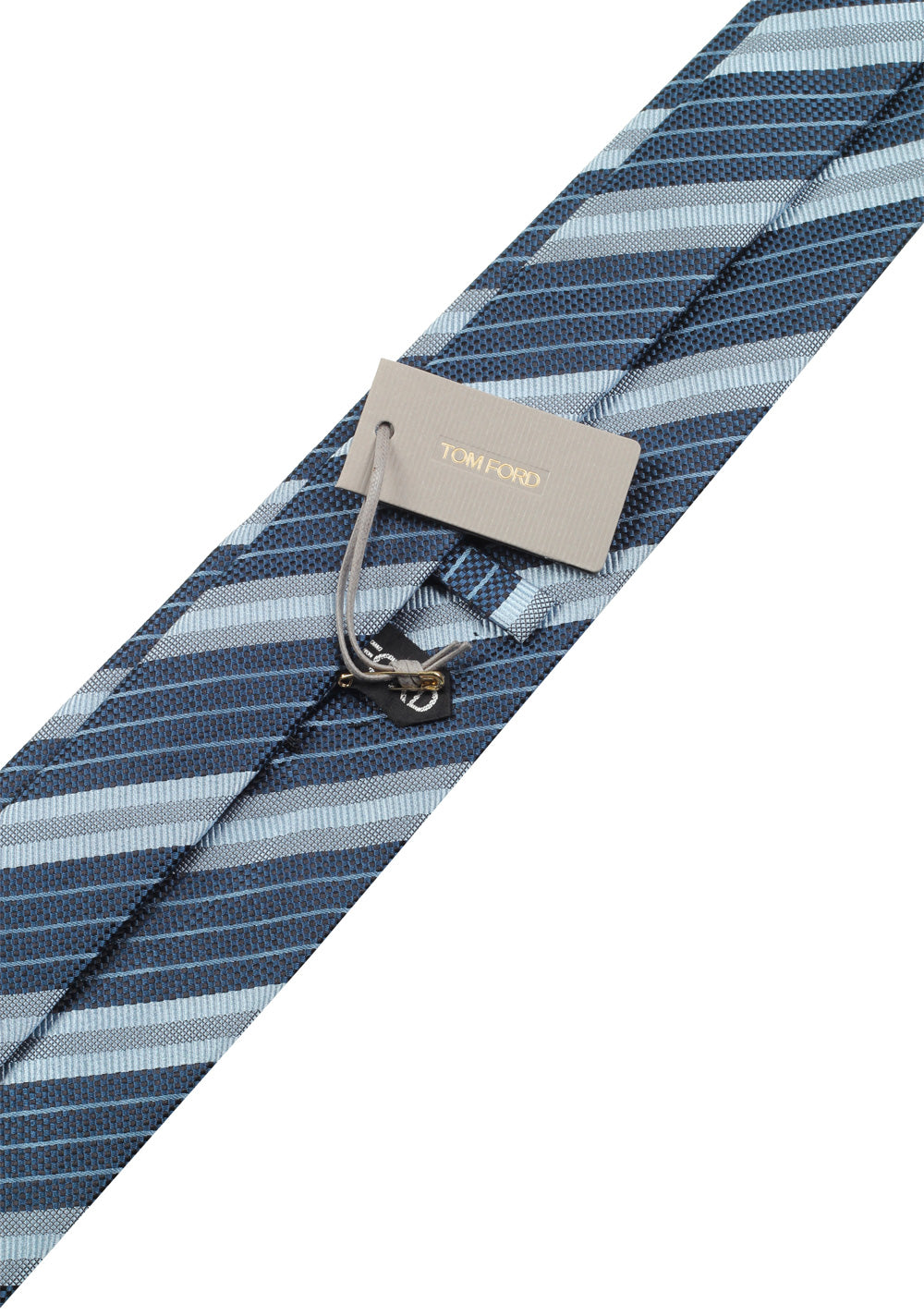 TOM FORD Striped Blue Tie In Silk