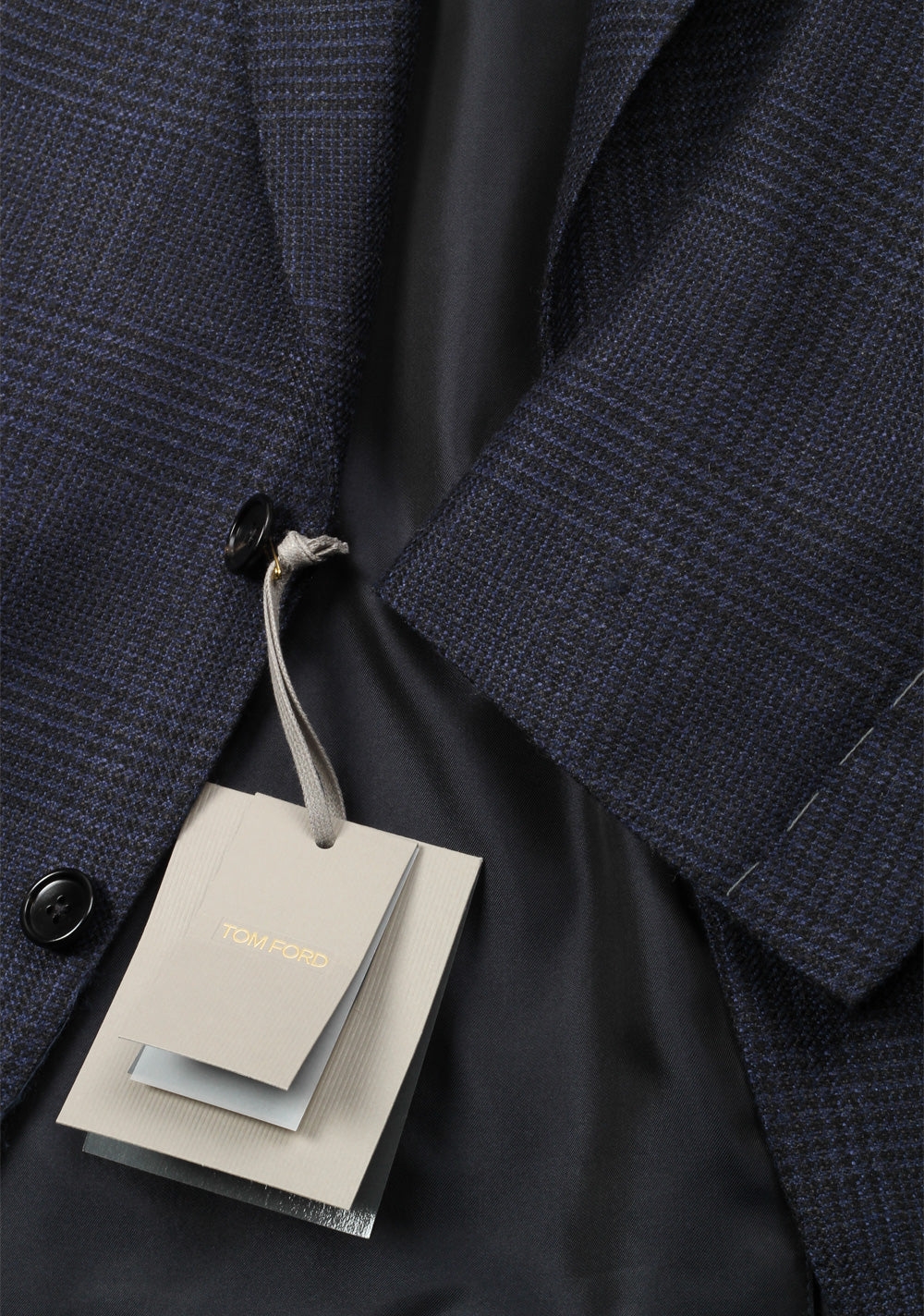 TOM FORD Shelton Checked Blue Sport Coat Size 50 / 40R U.S. In Cashmere Silk