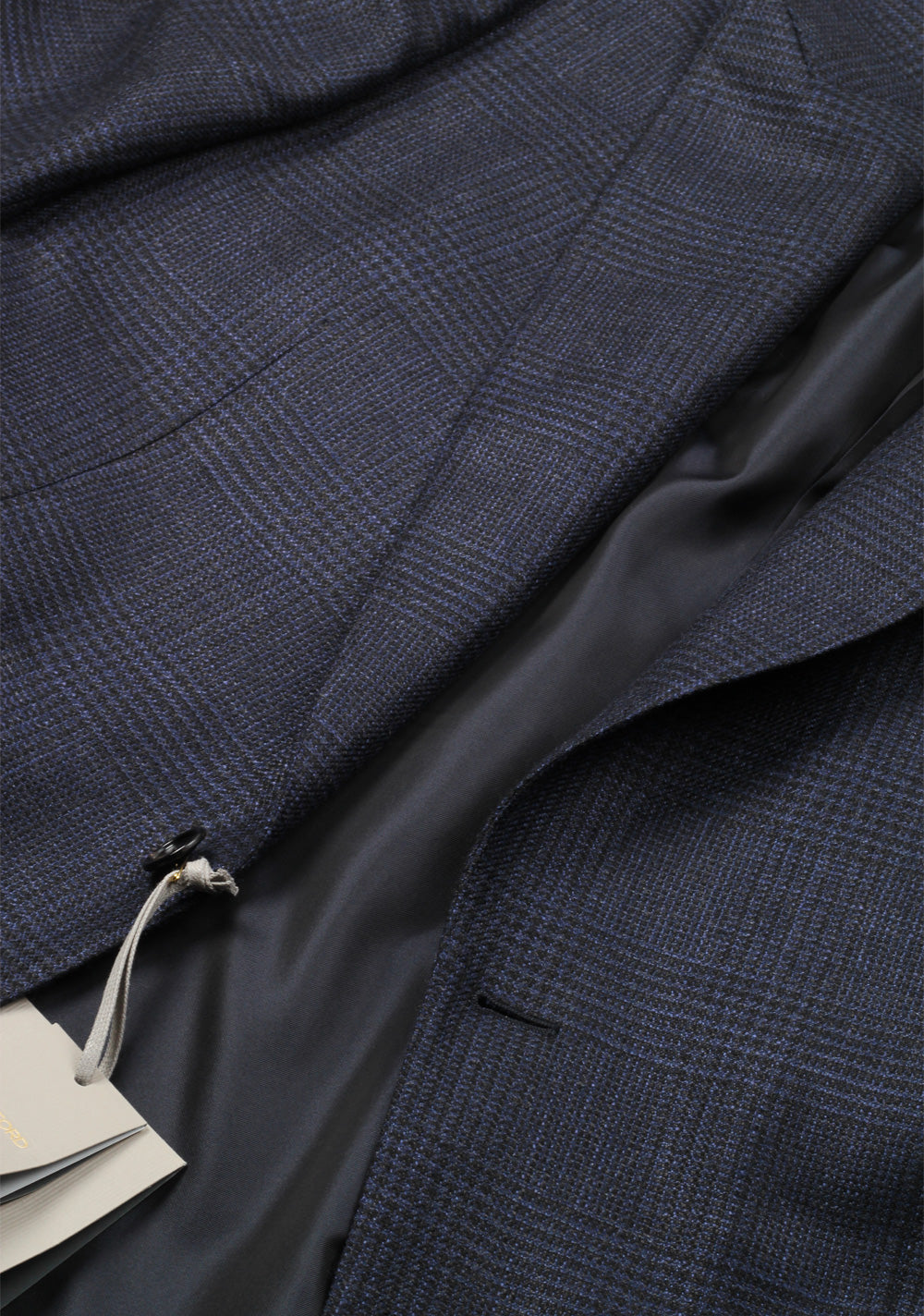 TOM FORD Shelton Checked Blue Sport Coat Size 54 / 44R U.S. In Cashmere Silk