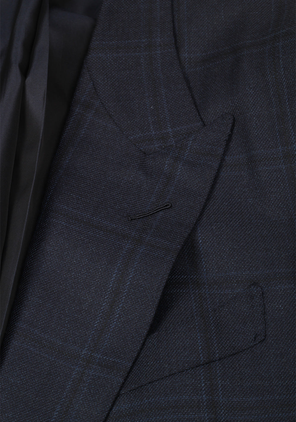 TOM FORD Shelton Checked Blue Suit Size 54 / 44R U.S. In Wool Silk