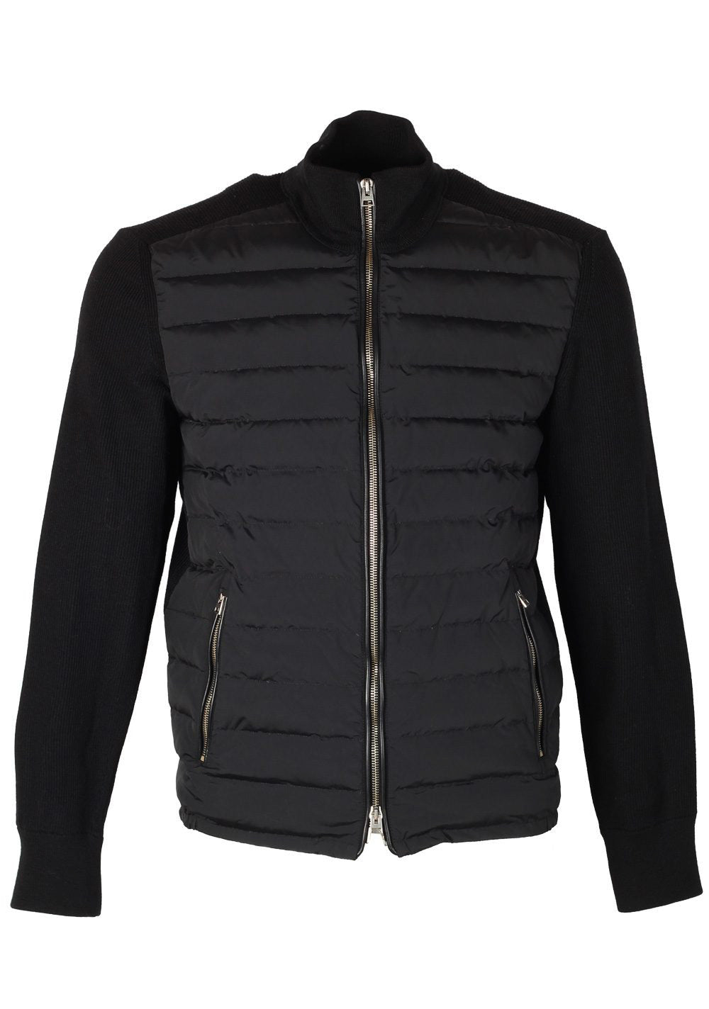 TOM FORD Black James Bond Spectre Knitted Sleeve Bomber Jacket Size 48 / 38R U.S.