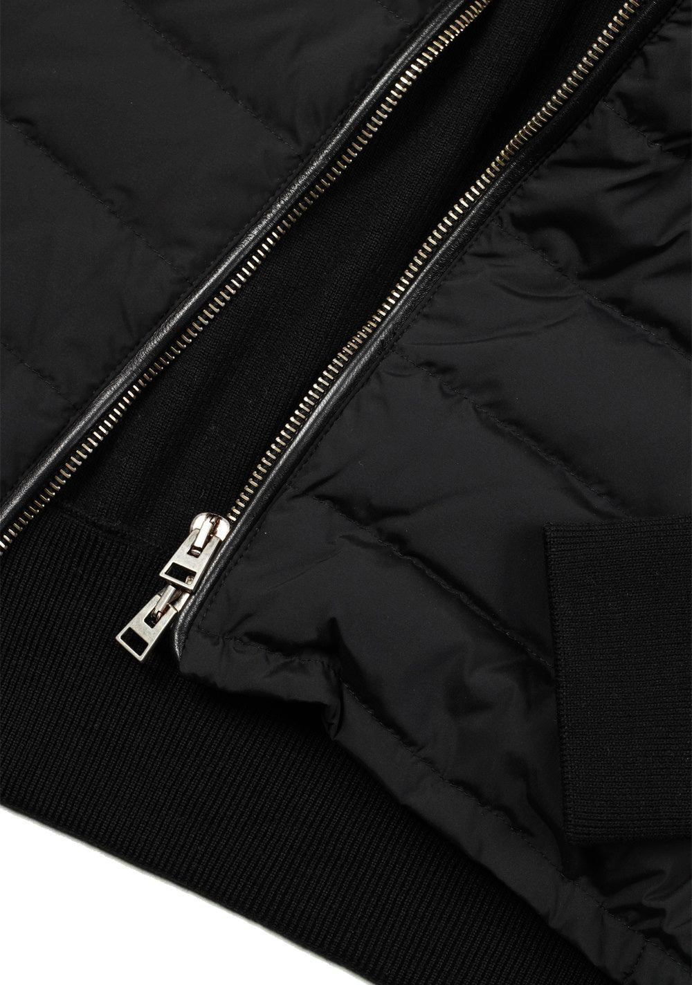 TOM FORD Black James Bond Spectre Knitted Sleeve Bomber Jacket Size 48 / 38R U.S.