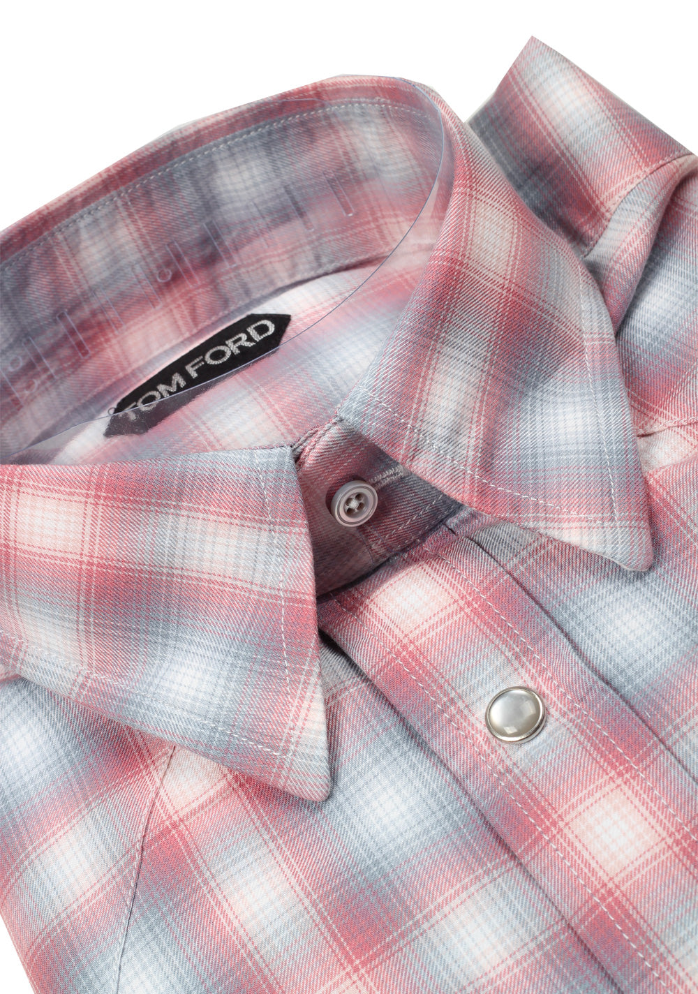 TOM FORD Checked Red Blue Western Casual Shirt Size 39 / 15,5 U.S.