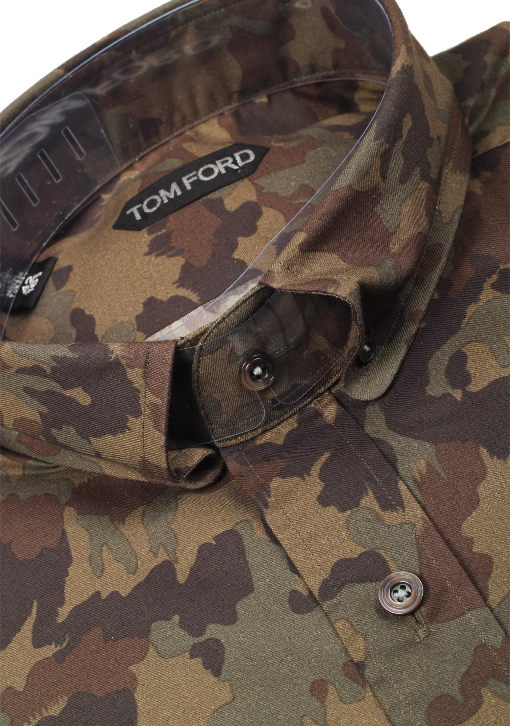 TOM FORD Green Camouflage Casual Shirt Size 42 / 16,5 U.S.