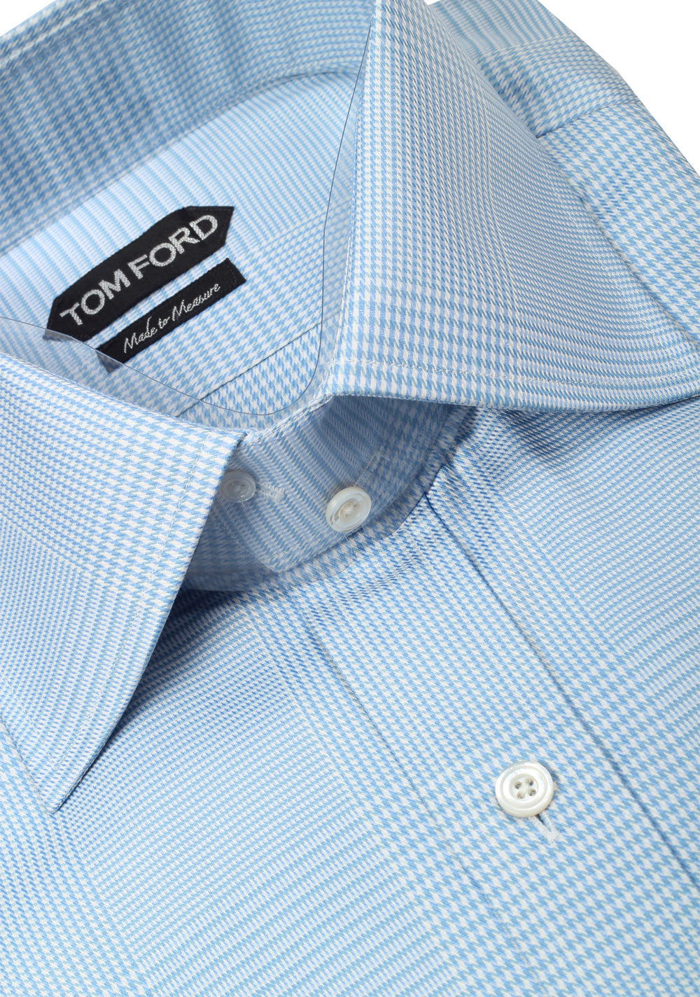 TOM FORD Checked Blue Dress Shirt Size 45 / 17,75 U.S.