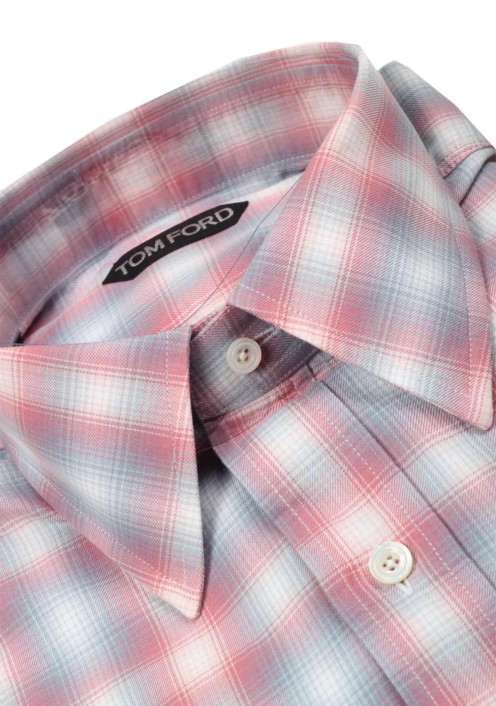 TOM FORD Checked Red / Blue Casual Shirt Size 45 / 17,75 U.S.