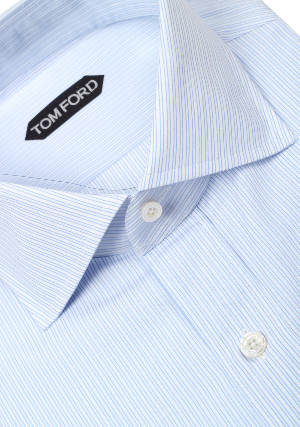 TOM FORD Striped Blue White Dress Shirt Size 45 / 17,75 U.S.