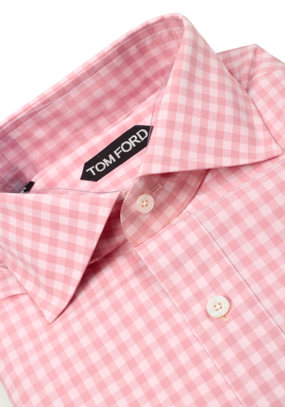 TOM FORD Checked White Pink Dress Shirt Size 40 / 15,75 U.S.