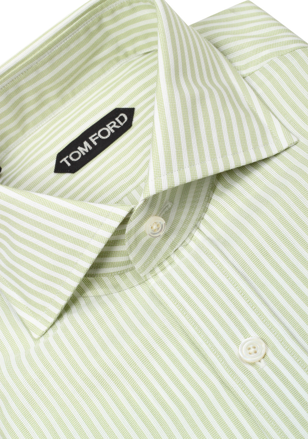 TOM FORD Striped White Green Dress Shirt Size 40 / 15,75 U.S.