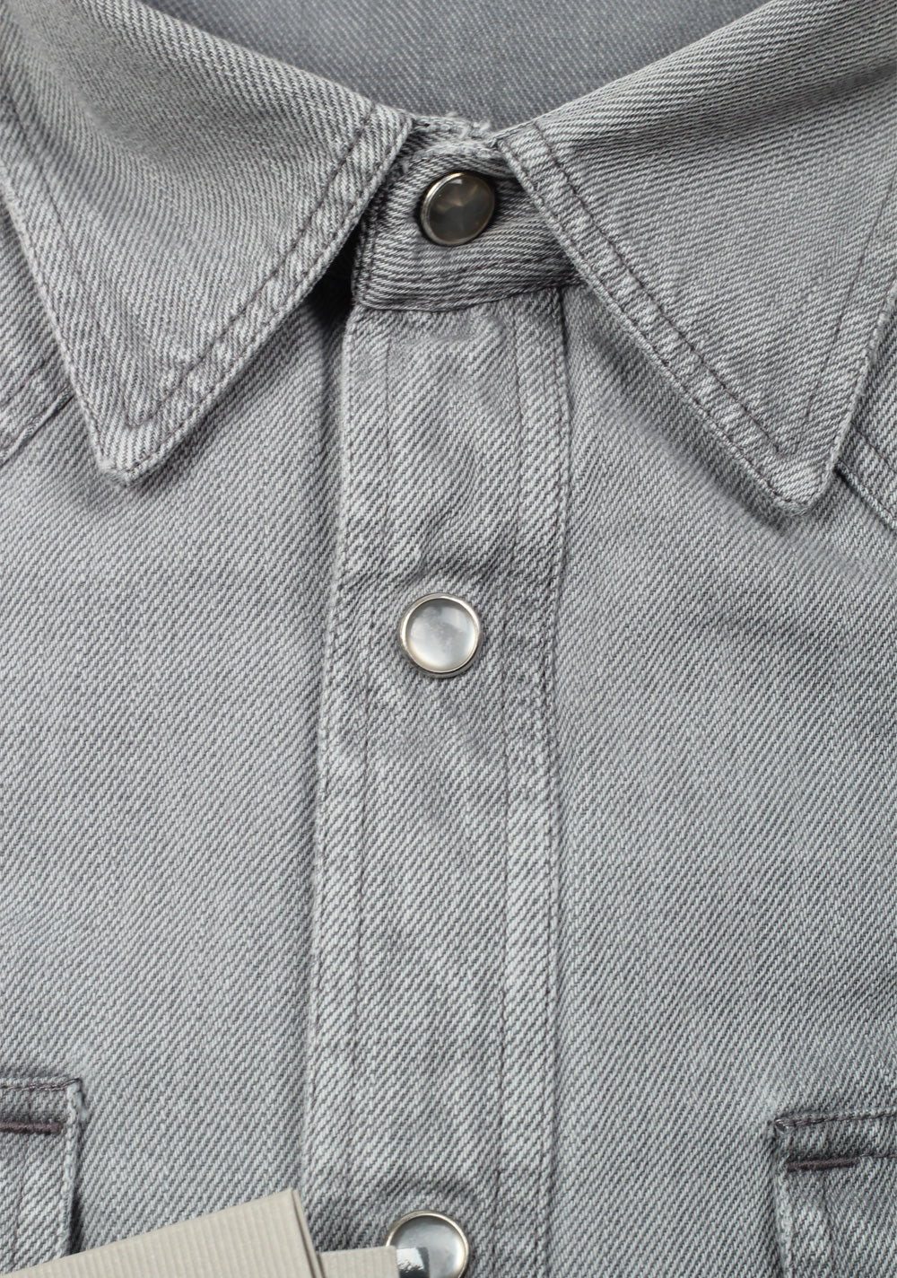 TOM FORD Solid Gray Denim Casual Shirt Size 40 / 15,75 U.S.