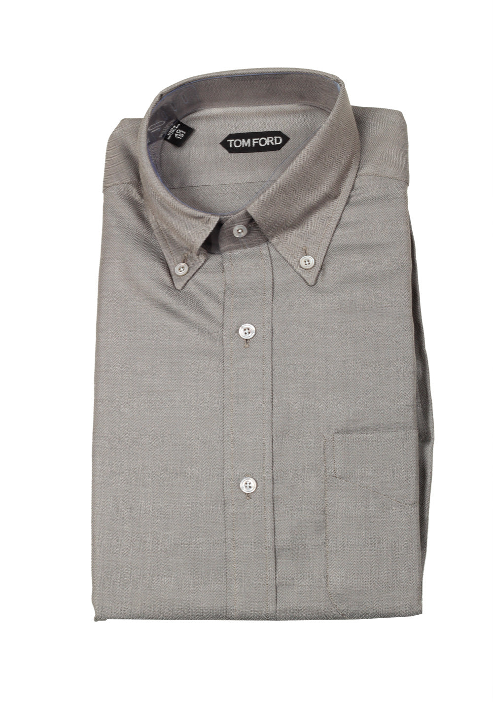 TOM FORD Solid Gray Button Down Dress Shirt Size 40 / 15,75 U.S.
