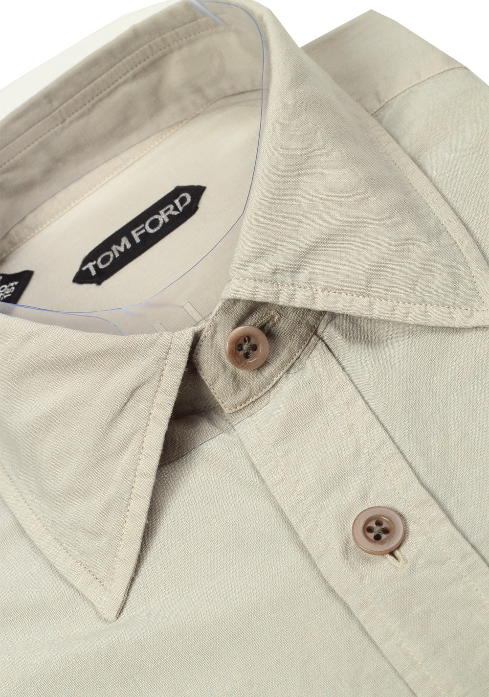 TOM FORD Solid Beige Casual Shirt Size 40 / 15,75 U.S.