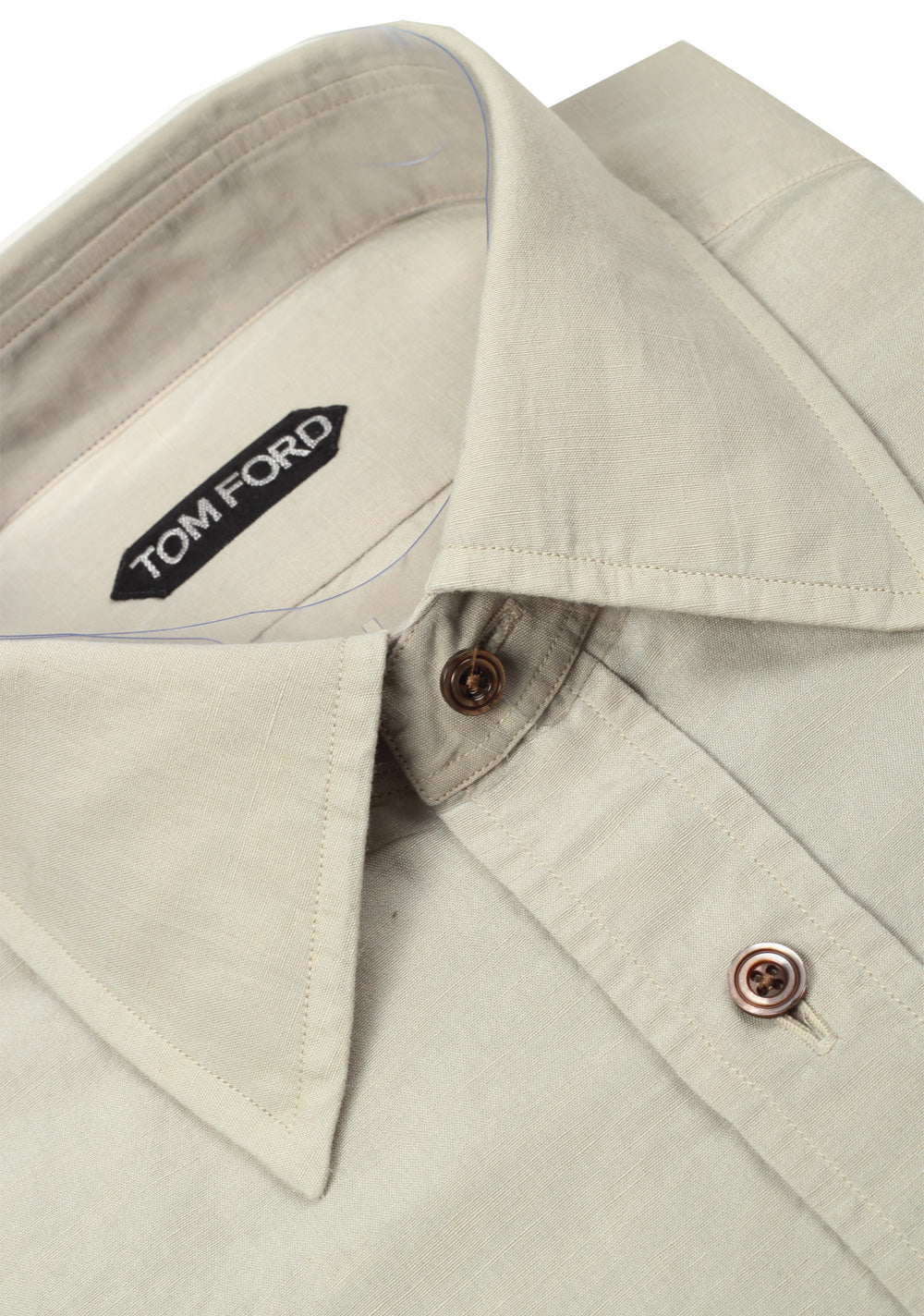 TOM FORD Solid Beige Dress Shirt Size 40 / 15,75 U.S.