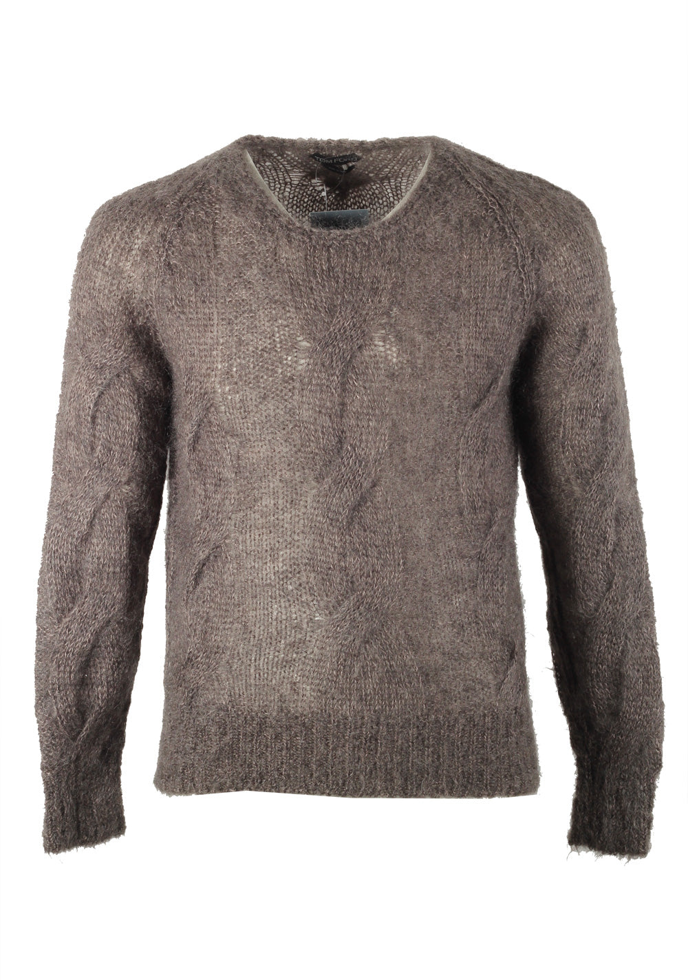 TOM FORD Brown Crew Neck Sweater Size 50 / 40R U.S. In Mohair Blend