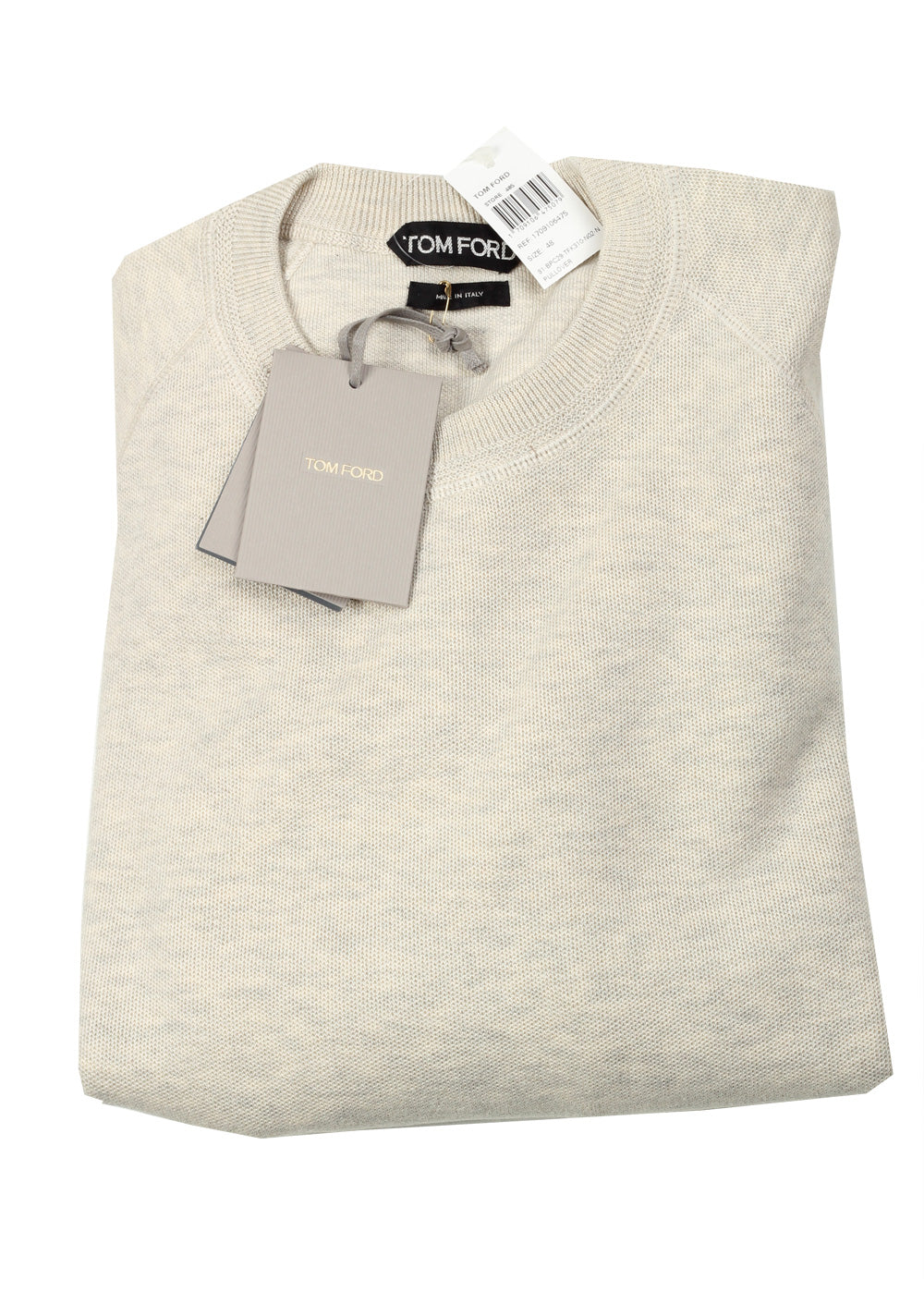 TOM FORD Gray Crew Neck Sweater Size 48 / 38R U.S. In Cotton