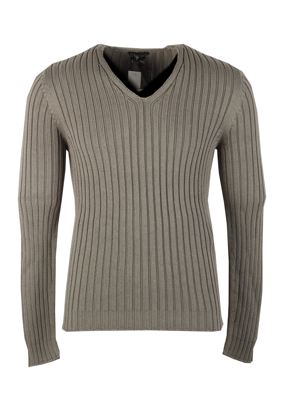TOM FORD Green V Neck Sweater Size 48 / 38R U.S. In Cotton Silk