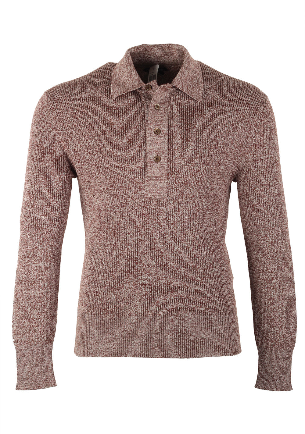 TOM FORD Red White Long Sleeve Polo Sweater Size 48 / 38R U.S. In Wool Silk