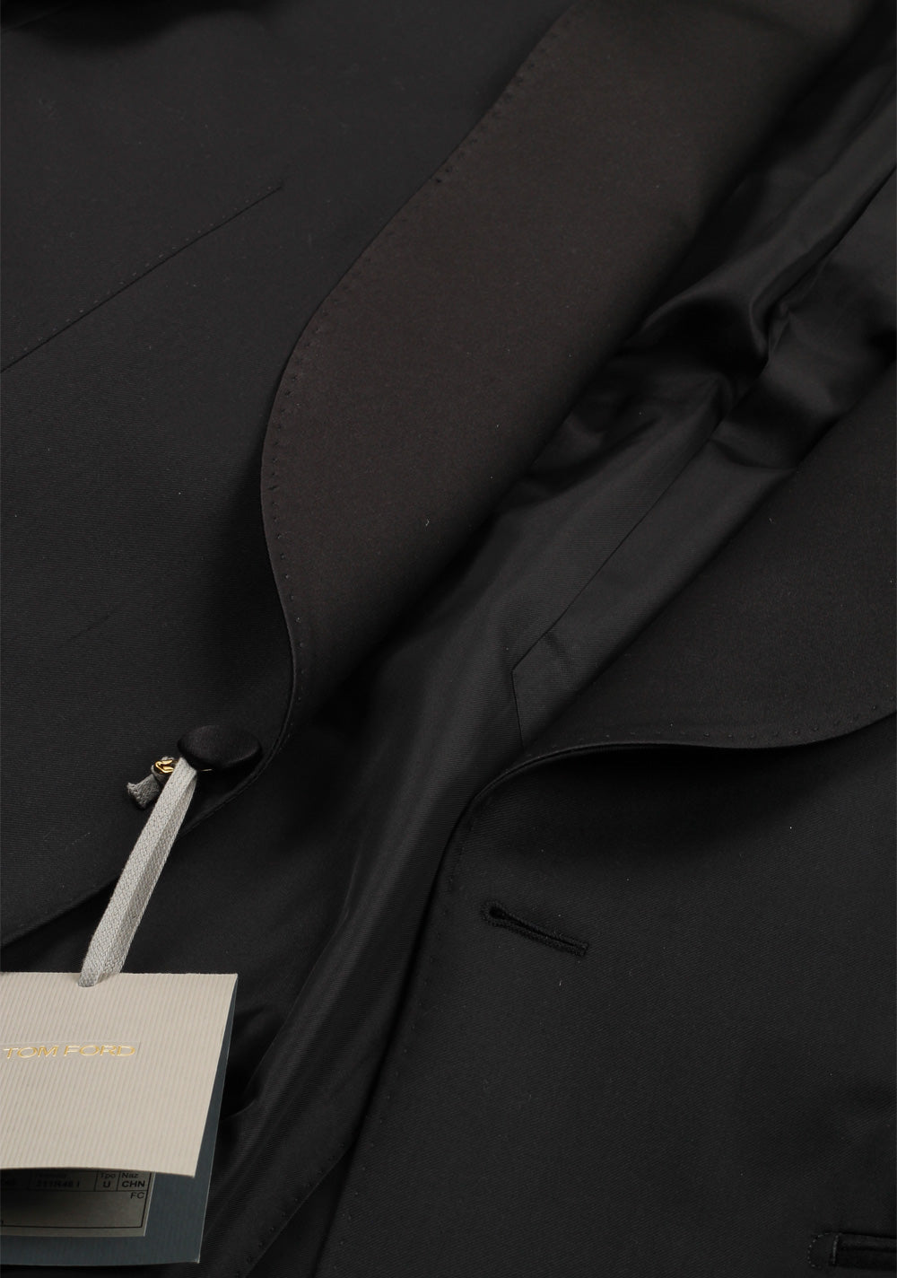 TOM FORD Shelton Black Shawl Collar Tuxedo Smoking Suit Size 48C / 38S U.S.