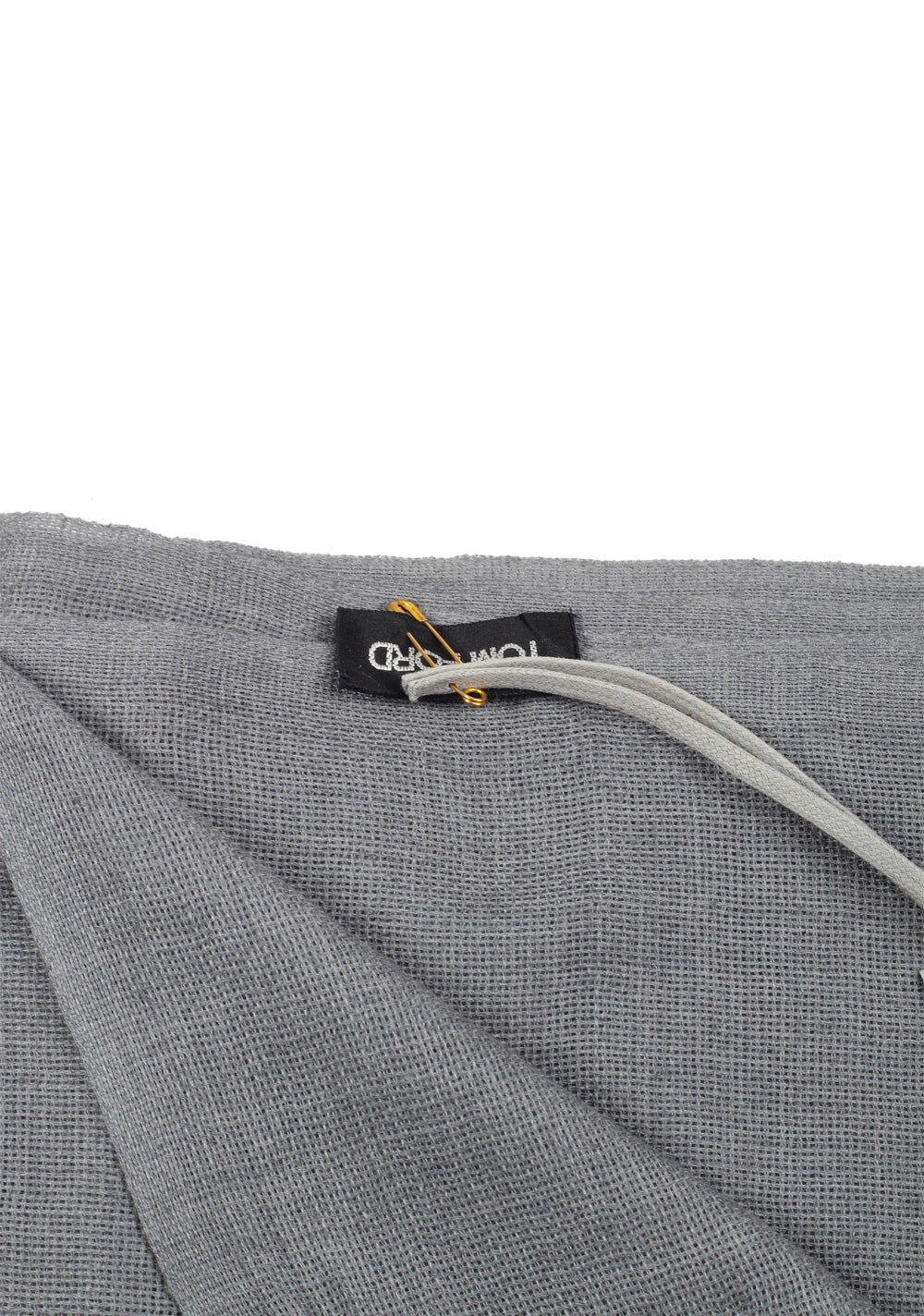 Tom Ford Gray Cashmere Cotton Signature Scarf 75" / 24"
