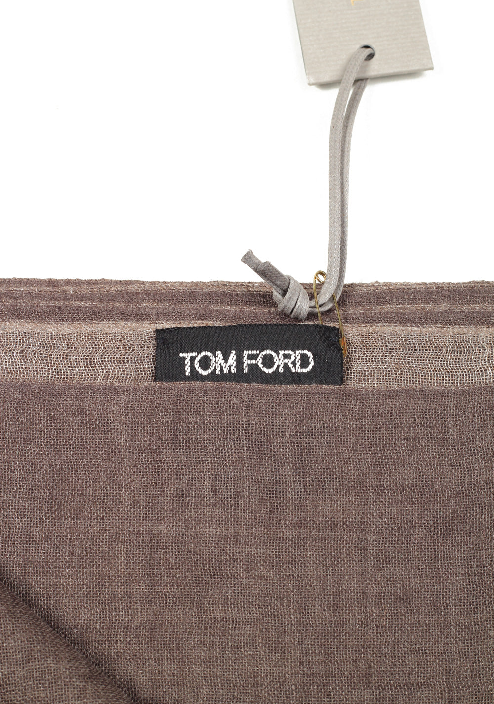 Tom Ford Brown Cashmere Silk Signature Scarf 75" / 24"