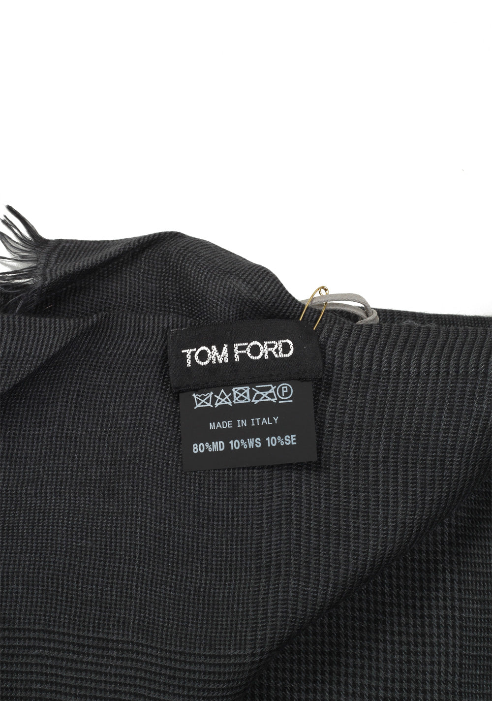 Tom Ford Gray Modal Cashmere Silk Signature Scarf 75" / 30"