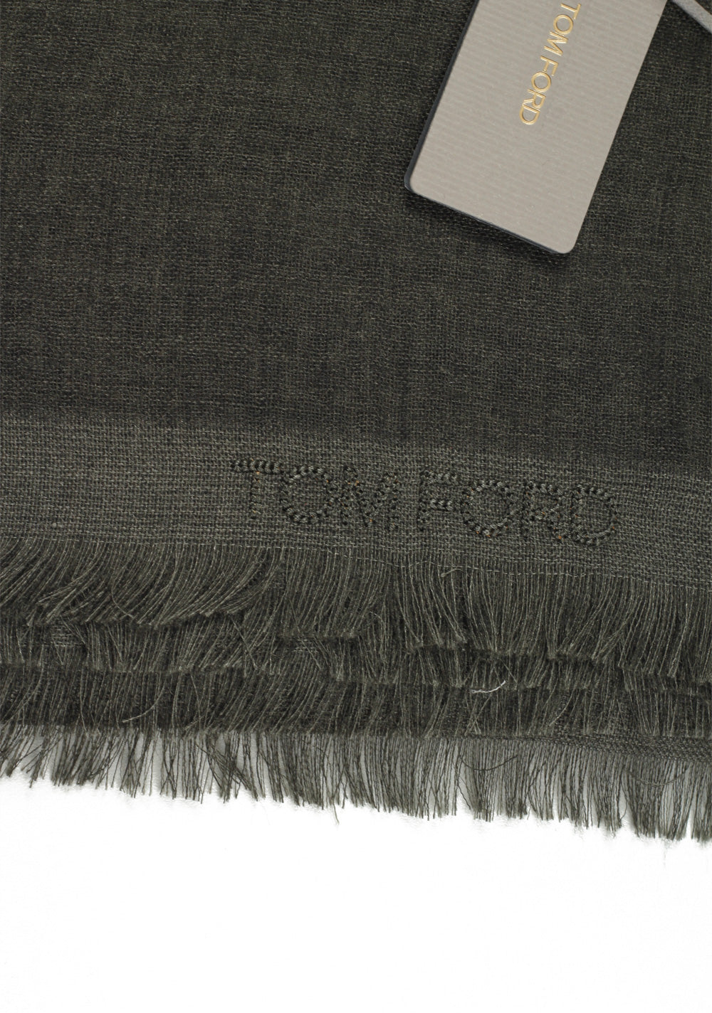 Tom Ford Gray Cashmere Silk Signature Scarf 75" / 24"