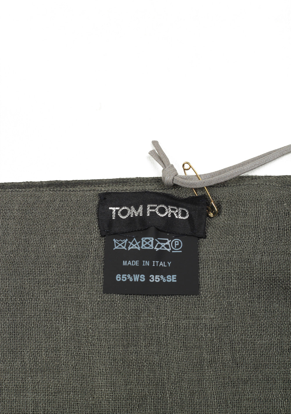 Tom Ford Gray Cashmere Silk Signature Scarf 75" / 24"