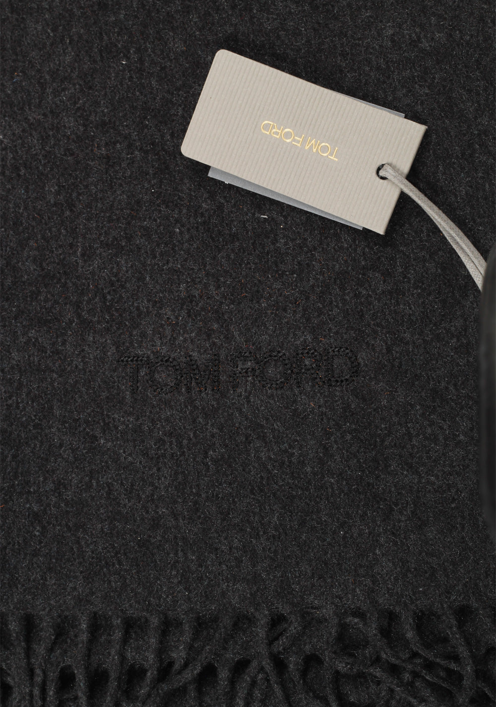 Tom Ford Gray Silk Signature Scarf 70" / 15"