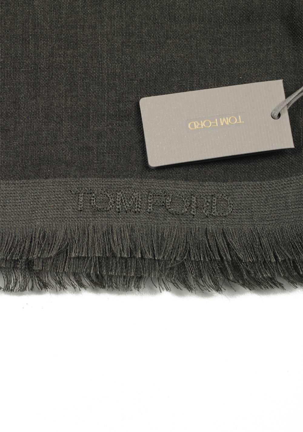 Tom Ford Gray Cashmere Silk Signature Scarf 75" / 24"