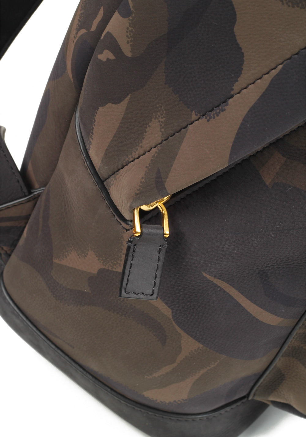 TOM FORD Camouflage Green Black Medium Buckley Backpack Bag