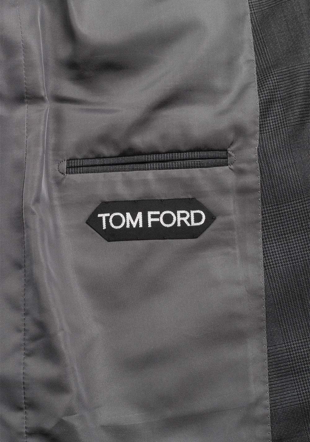 TOM FORD Shelton Checked Gray Suit Size 52 / 42R U.S. Wool Silk