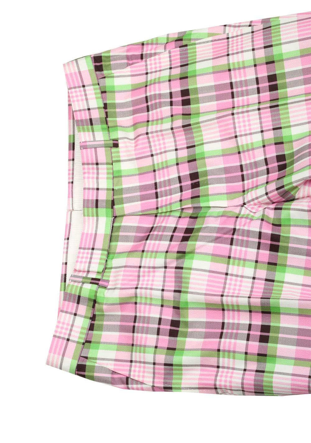 TOM FORD Pink Green Checked Silk Cotton Trousers Size 48 / 32 U.S.
