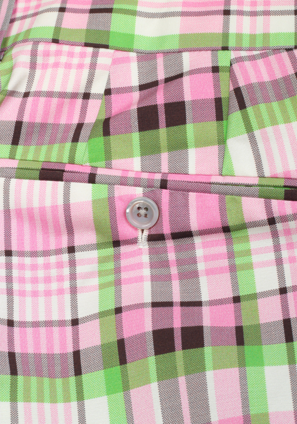 TOM FORD Pink Green Checked Silk Cotton Trousers Size 50 / 34 U.S.