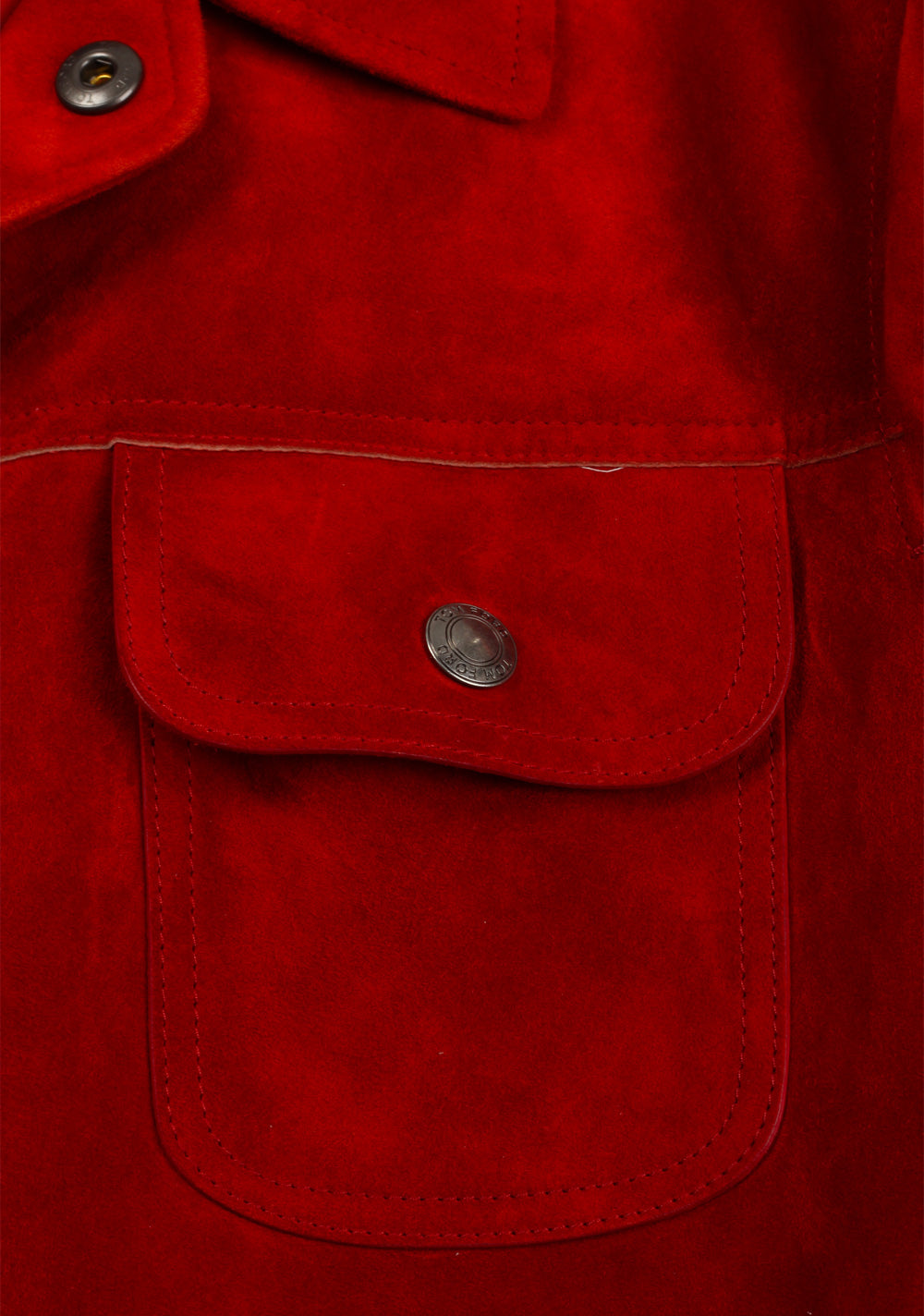 TOM FORD Red Leather Suede Jacket Coat Size 48 / 38R U.S. Outerwear