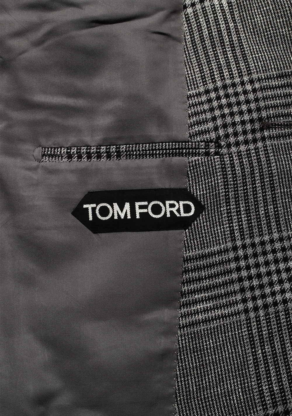 TOM FORD Shelton Checked Gray Suit Size 54 / 44R U.S.