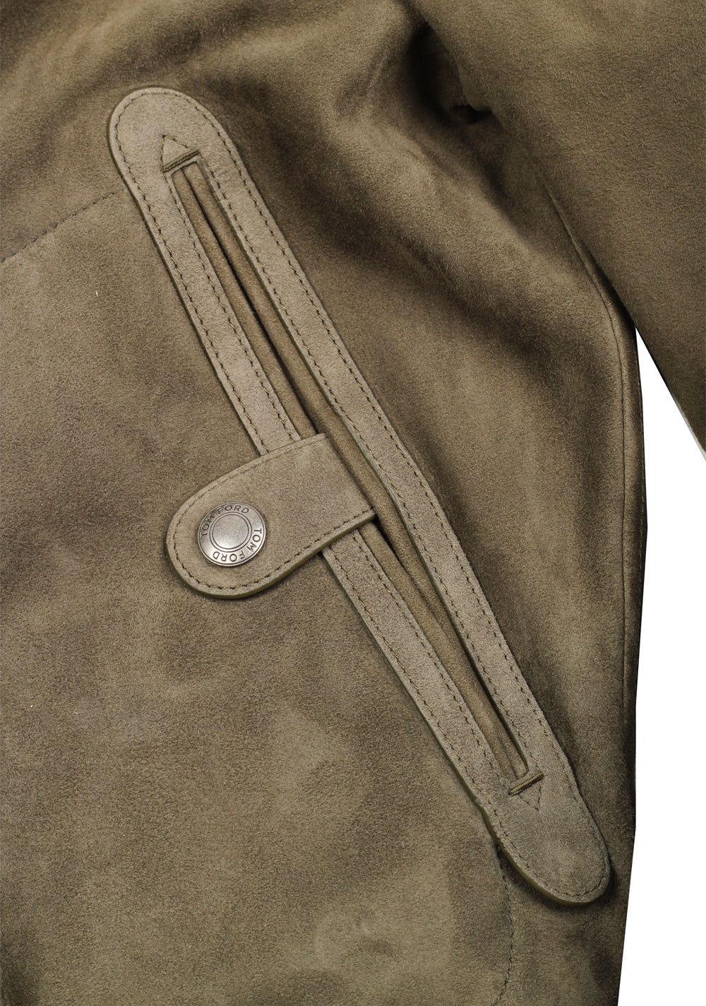 TOM FORD Taupe Leather Suede Jacket Coat Size 48 / 38R U.S. Outerwear