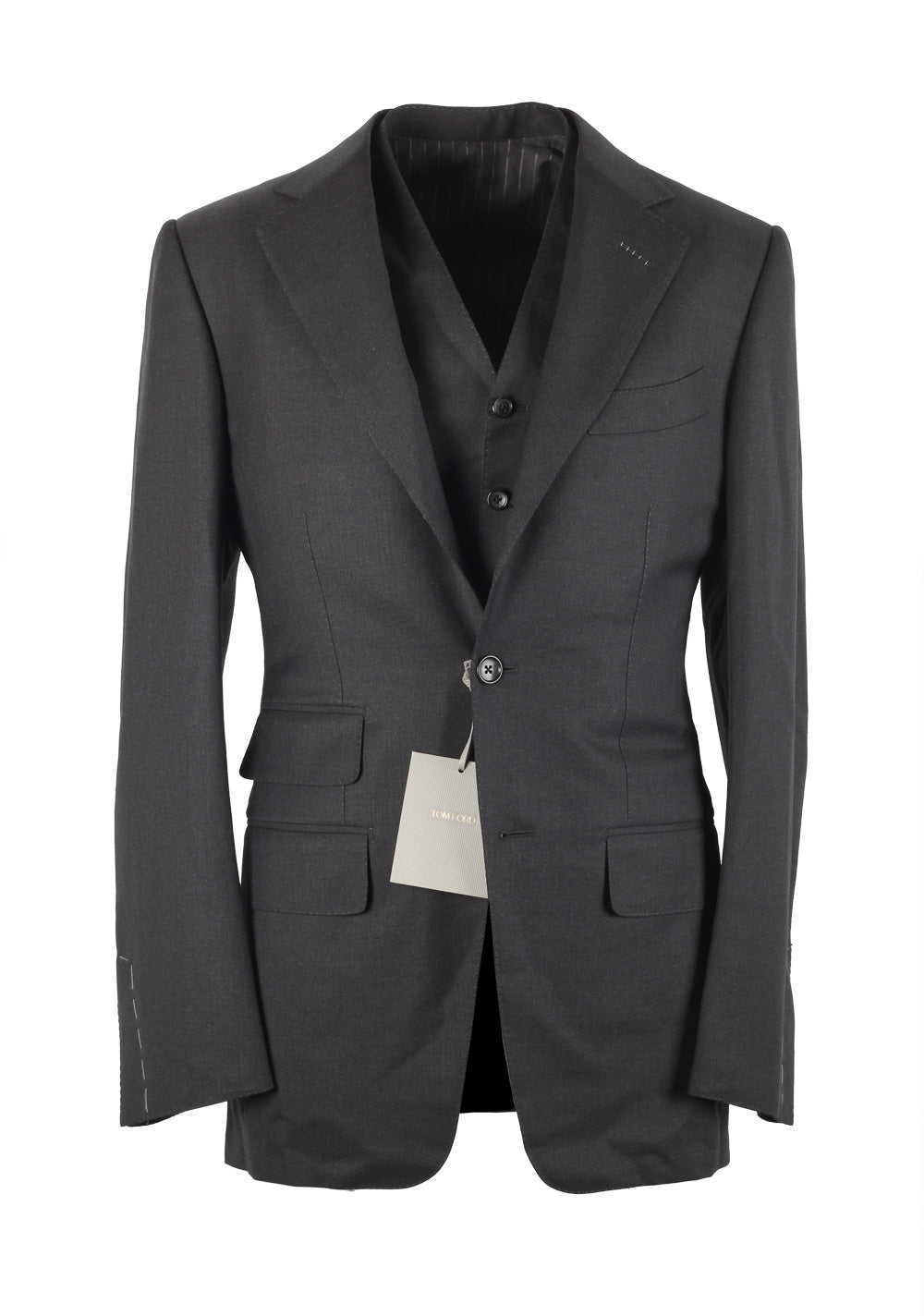 TOM FORD Regency Gray Suit 3 Piece Size 44 / 34R U.S. Wool